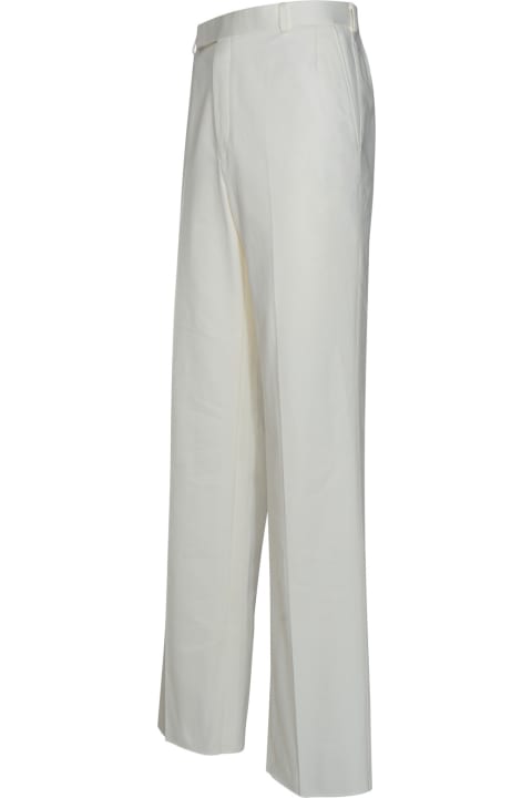 Thom Browne for Men Thom Browne Tailored Trousers In White Cotton
