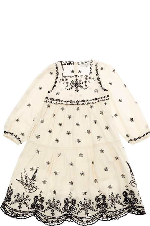 Homeware Sea New York 
kingsley
 Beige Dress With All-over Embroidery In Cotton Girls