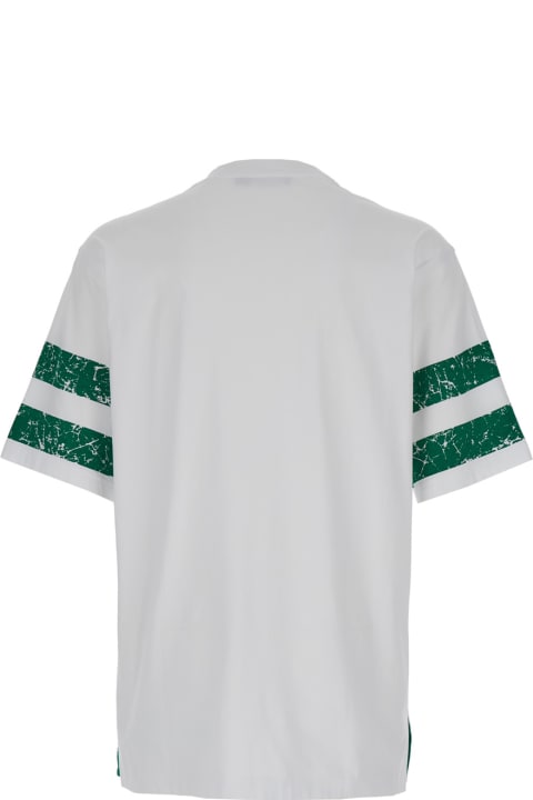Dolce & Gabbana Topwear for Men Dolce & Gabbana Oversized White And Green T-shirt With Dg Milano 00 Print In Cotton Man