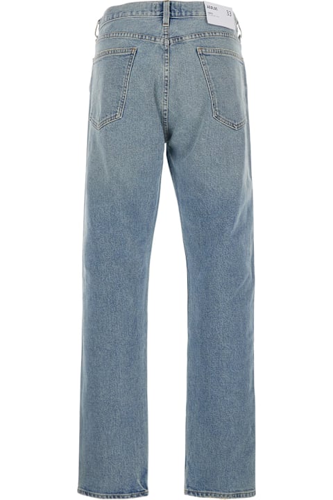 Homeware AGOLDE 'curtise' Light Blue Five-pocket Jeans With Distress Look In Cotton Man