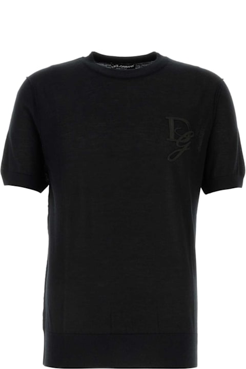 Dolce & Gabbana لـ Men Dolce & Gabbana Black Cashmere T-shirt