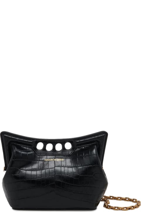 ウィメンズ Alexander McQueenのショルダーバッグ Alexander McQueen The Peak Mini Bag With Chain In Black
