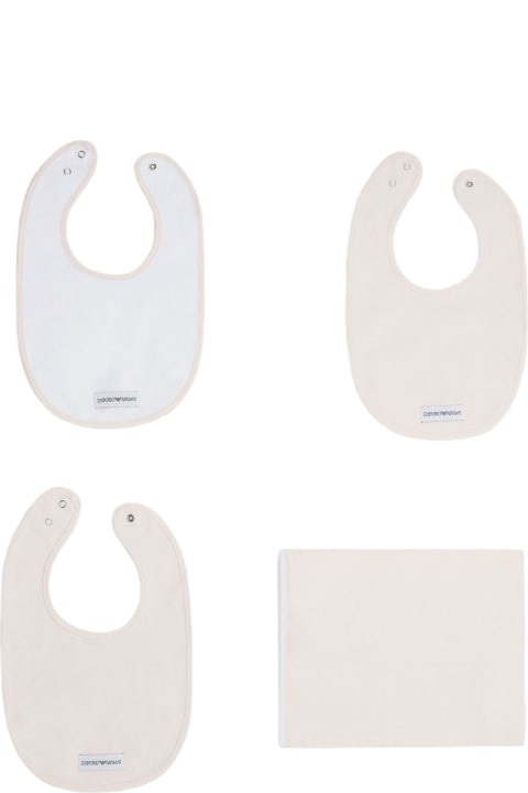 Accessories & Gifts for Baby Girls Emporio Armani Set Of Three Cotton Bibs