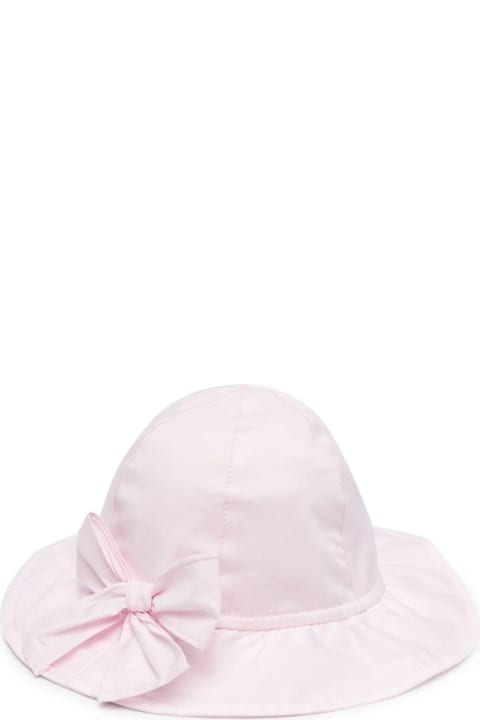 Accessories & Gifts for Baby Girls Il Gufo Pink Stretch Poplin Hat With Bow