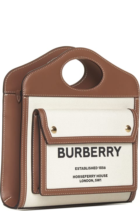 Burberry Bags for Women Burberry Mini Two-tone Canvas And Leather Pocket Bag