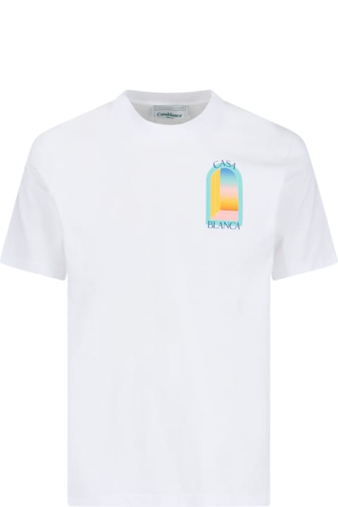 Casablanca ملابس علوية لـ القسم الرجالي Casablanca 'l' Arc Coloré T-shirt