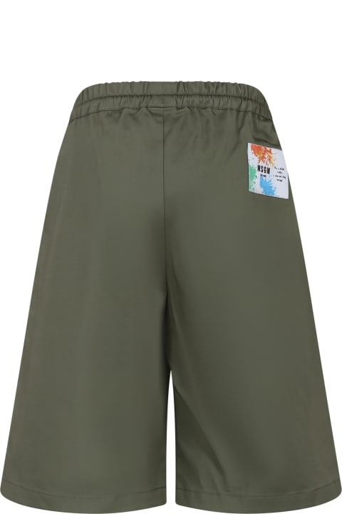 MSGM Bottoms for Women MSGM Green Shorts For Boy With Logo