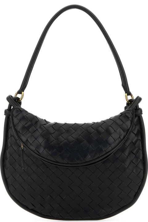Bottega Veneta for Women Bottega Veneta Black Leather Medium Gemelli Shoulder Bag