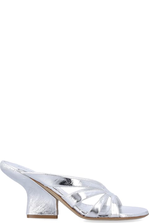 Dries Van Noten Silver Leather Sandal
