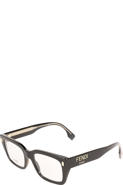 【送料&関税込】Fendi Square Frame Logo Sided Glasses Fendi Oversized Logo Square Acetate & Metal Sunglasses