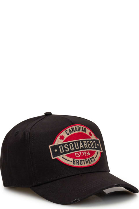 Dsquared2 Accessories for Men Dsquared2 Black Baseball Cap With Logo Patch