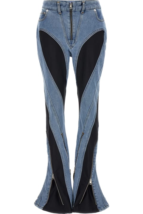 Mugler for Women Mugler 'zipped Bi-material' Jeans