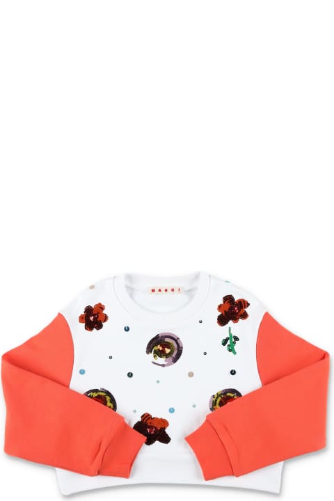 Marni for Kids Marni Crew-neck Sweatshirt With Floral Graphics