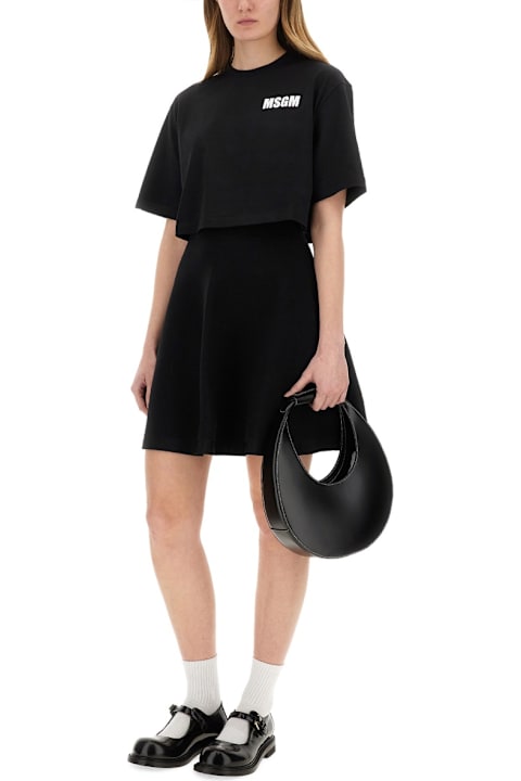 MSGM ملابس علوية لـ السيدات MSGM Cropped T-shirt With Logo
