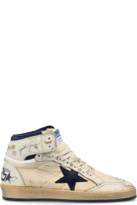 Homeware Golden Goose Sky-star High-top Leather And Technical Fabric Sneakers