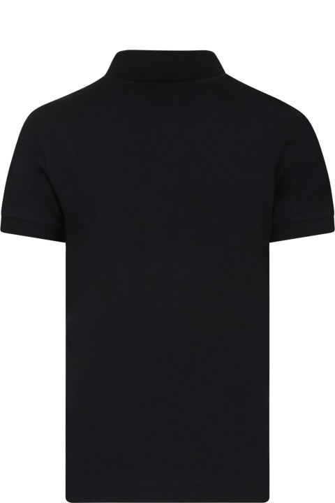 Moschino Topwear for Boys Moschino Black Polo Shirt For Boy With Teddy Bear And Logo