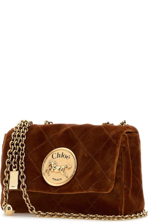 أدوات منزلية Chloé Caramel Velvet Small Chloã© Heritage Shoulder Bag