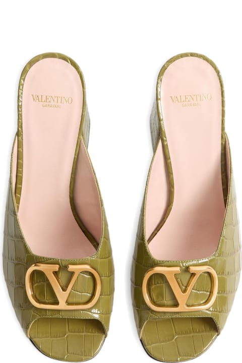 Valentino Garavani Vlogo Signature Leather Mules