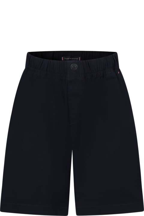 ボーイズ Tommy Hilfigerのボトムス Tommy Hilfiger Blue Casual Shorts For Boy With Logo