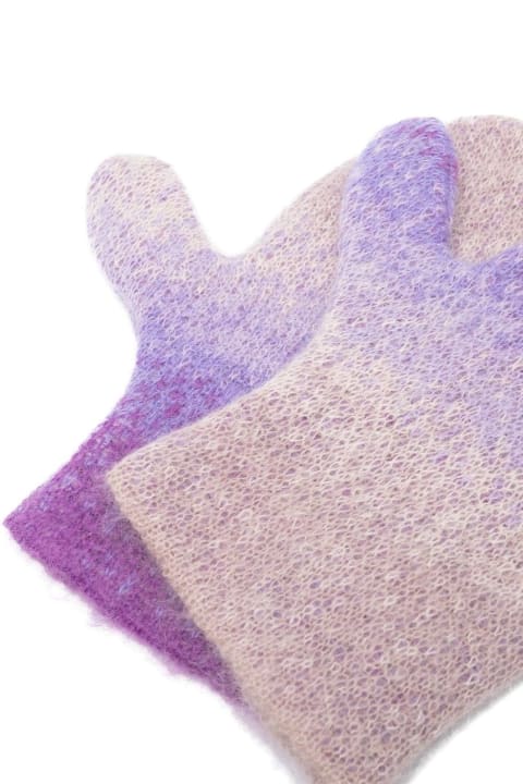ERL Gloves for Women ERL Purple Mohair-wool Blend Gloves