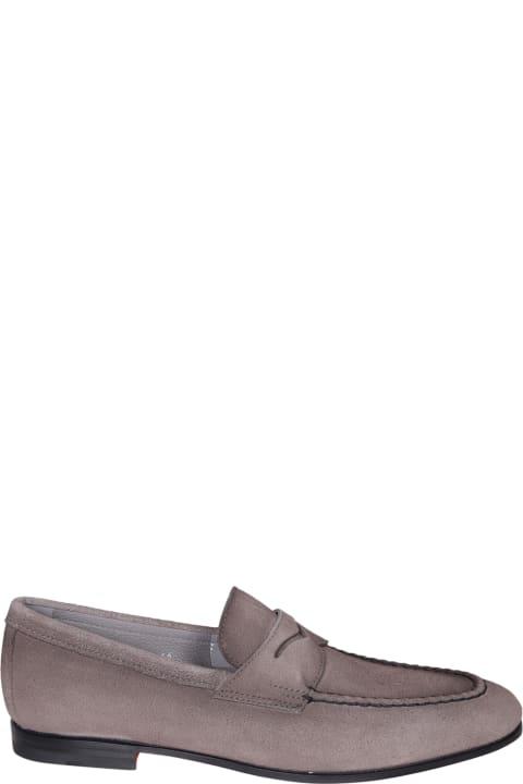 Shoes for Men Santoni Grey Suede Loafer