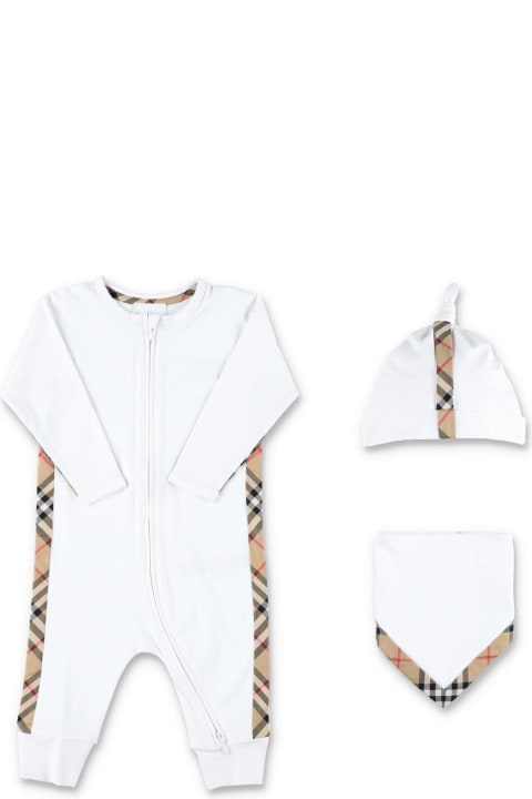 Bodysuits & Sets for Baby Girls Burberry Vintage Check Panelled Stretched Babygrow Set