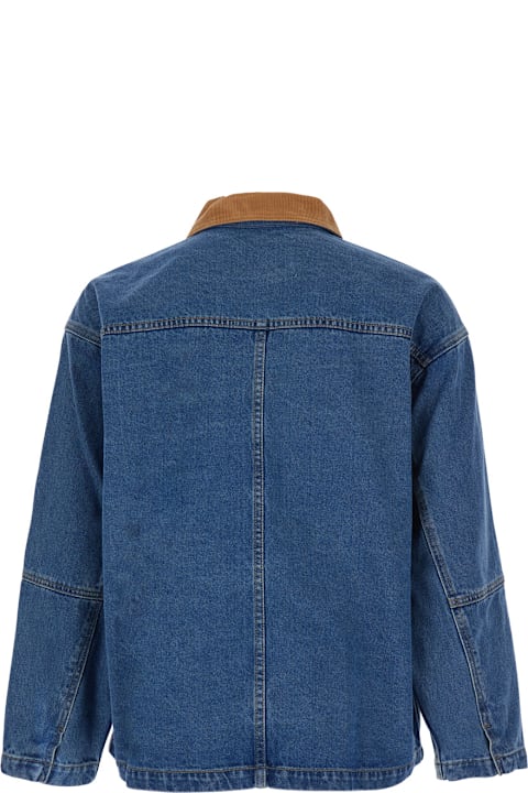 Dunst for Kids Dunst Blue Jacket With Contrast Collar And Patch Pockets On The Chest In Cotton Woman