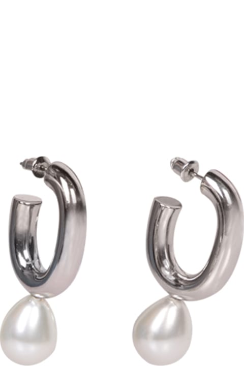 Jewelry for Women Simone Rocha Simone Rocha Silver Pearl Hoop Earrings