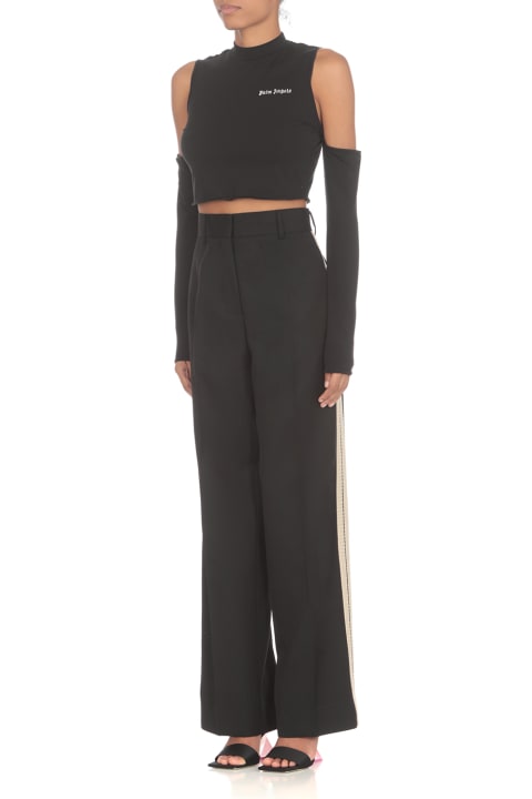 Palm Angels for Women Palm Angels Black Virgin Wool Blend Trousers