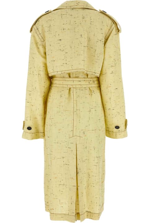 Coats & Jackets for Women Bottega Veneta Yellow Viscose Blend Trench Coat