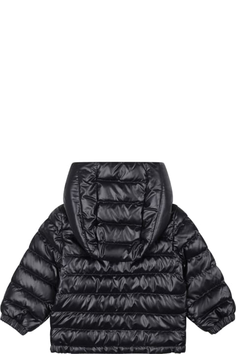 Moncler for Baby Boys Moncler Sesen Blue Down Jacket With Hood For Baby Boy