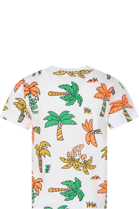Stella McCartney Kids Stella McCartney Kids White T-shirt For Boy With Palm Trees