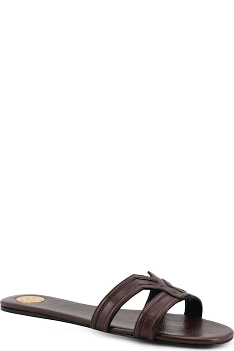 Saint Laurent Mabrouka Leather Sandals