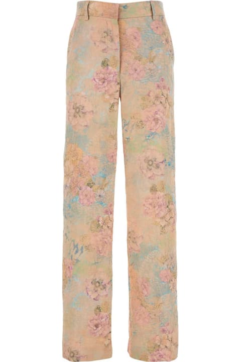 Dries Van Noten الملابس لـ السيدات Dries Van Noten Embellished Linen Blend Paxy Pant