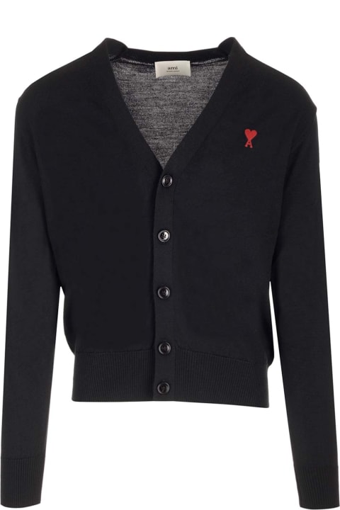 Ami Alexandre Mattiussi Sweaters for Women Ami Alexandre Mattiussi Black Wool Cardigan