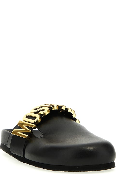Moschino Flat Shoes for Women Moschino Logo Mules