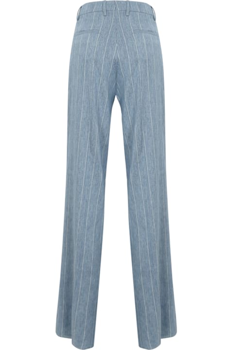 Homeware Tagliatore Ebony Trousers In Linen And Cotton