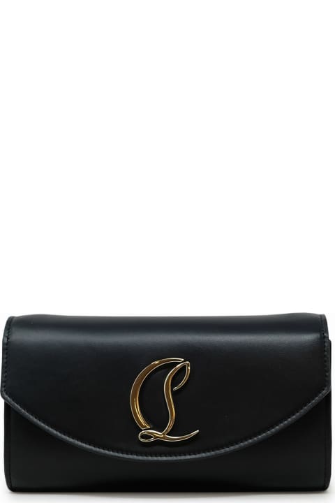 Christian Louboutin Bags for Women Christian Louboutin Christian Louboutin Black Leather Loubi54 Wallet On A Chain