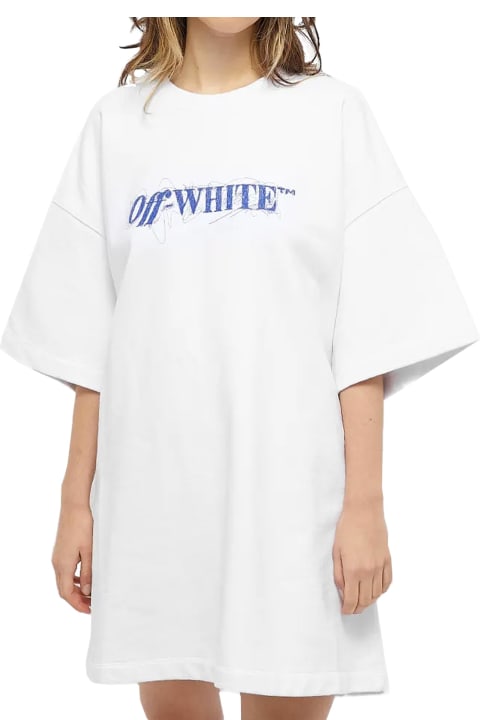 Off-White Topwear for Women Off-White Cotton Logo T-shirt Dress