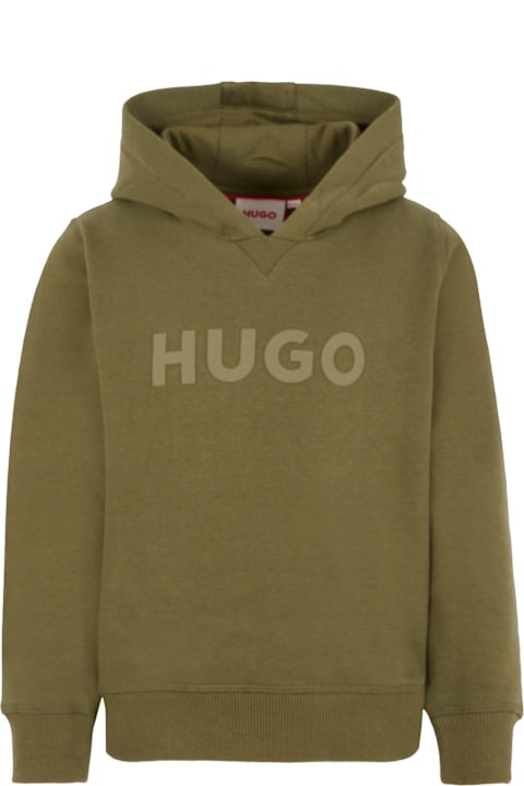 Homeware Hugo Boss Green Sweatshirt For Boy With Logo
