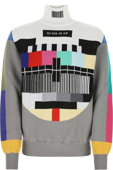 メンズ VTMNTSのニットウェア VTMNTS Embroidered Wool Blend Sweater