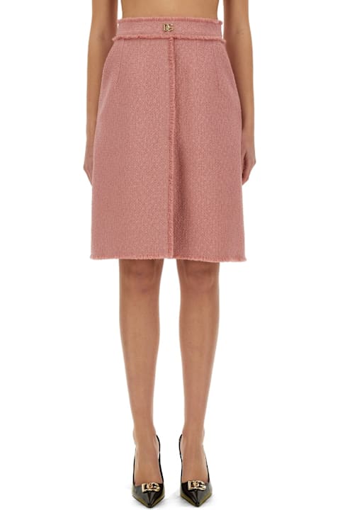 2025 Color Trends for Women Dolce & Gabbana "rachel" Tweed Midi Skirt