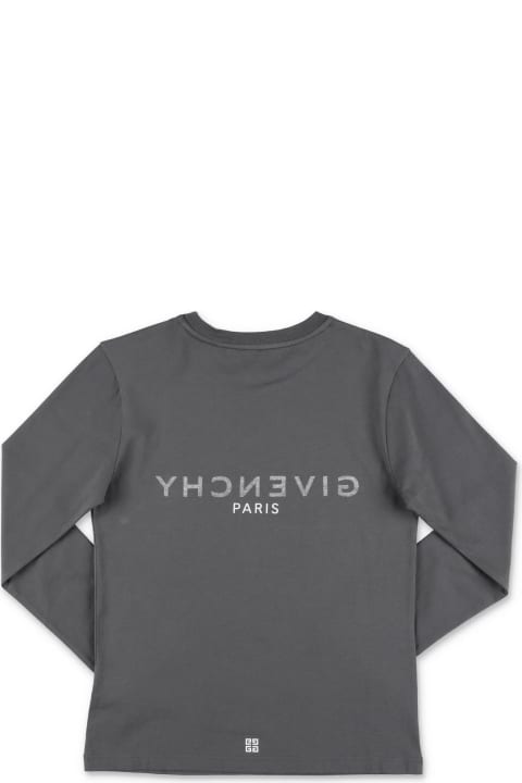 Topwear for Boys Givenchy Givenchy T-shirt Grigio Scuro In Jersey Di Cotone Bambino
