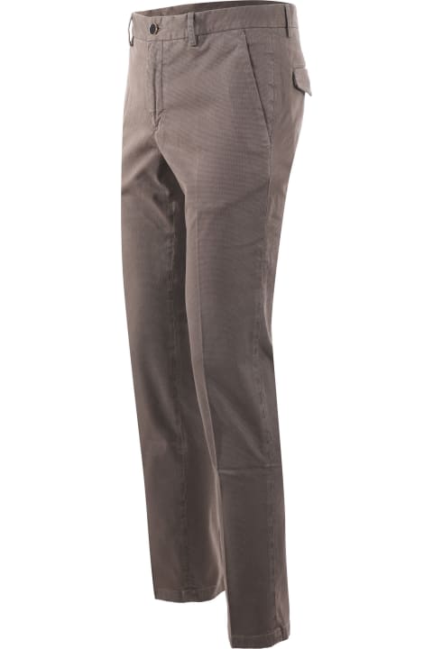 メンズ新着アイテム PT Torino Pt01 Trousers In Micro Patterned Stretch Cotton