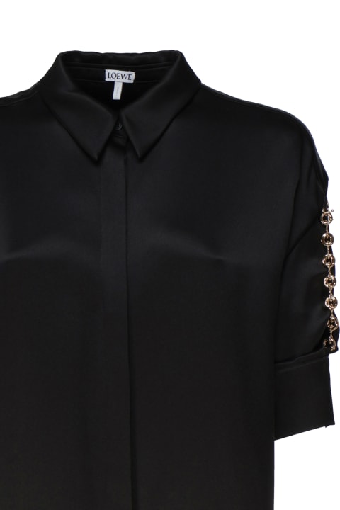 ウィメンズ Loeweのワンピース＆ドレス Loewe Black Satin Shirt Dress