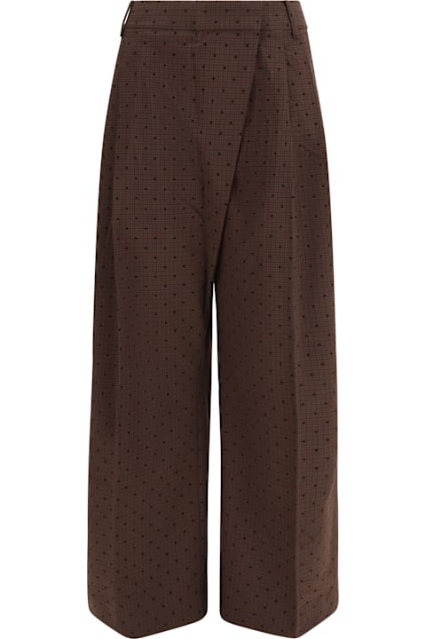 Homeware Ganni Flocked Plaid Crossover Pants