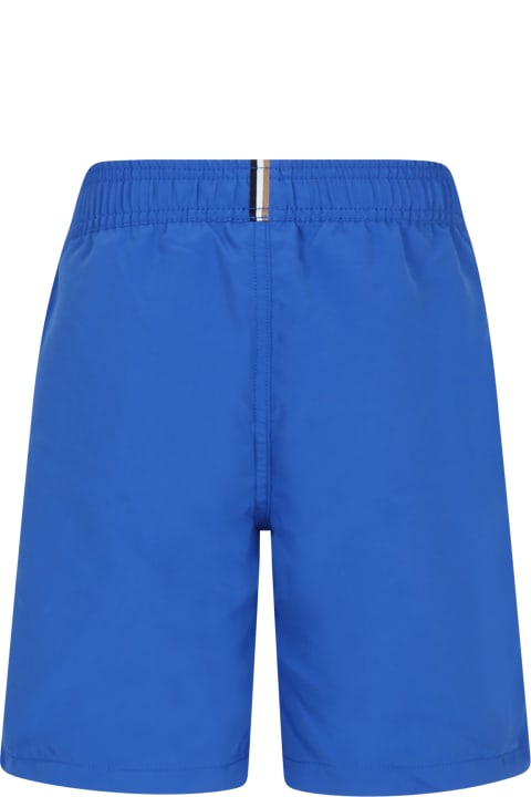 Hugo Boss Swimwear for Boys Hugo Boss Blue Swim Shorts For Boy With Logo
