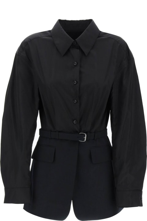 Fashion for Women Alexander Wang Bimaterial Jacket With Belt