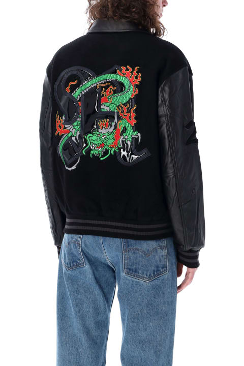 Awake NY Coats & Jackets for Men Awake NY Dragon Embroidered Varsity Jacket