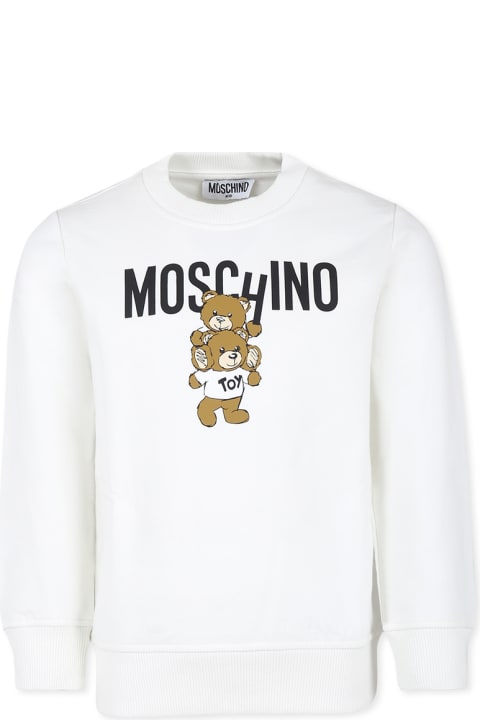 Moschino Sweaters & Sweatshirts for Girls Moschino Ivory Sweatshirt For Kids With Two Teddy Bears